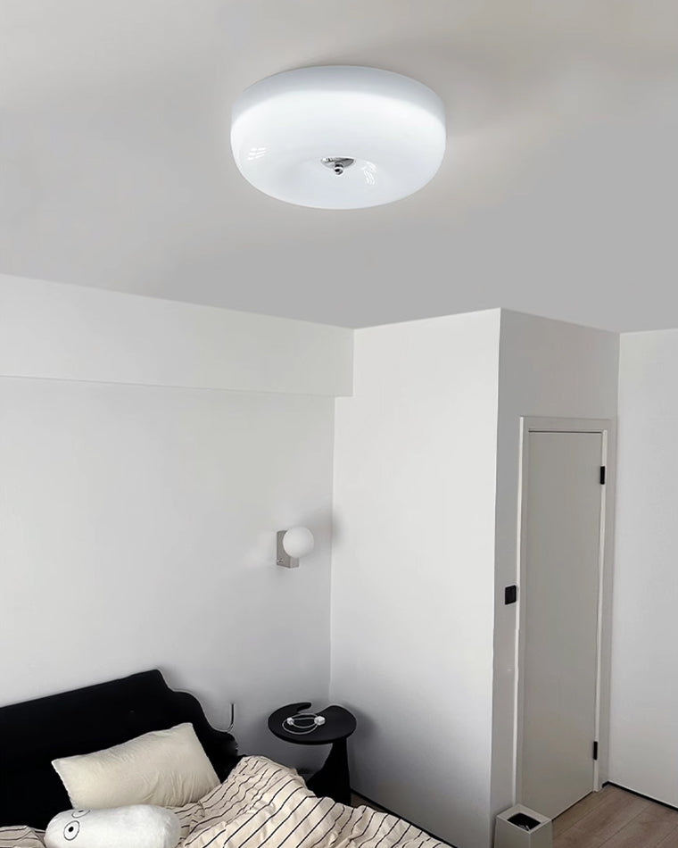 WOMO Round Milk Glass Flush Mount Ceiling Light-WM1134