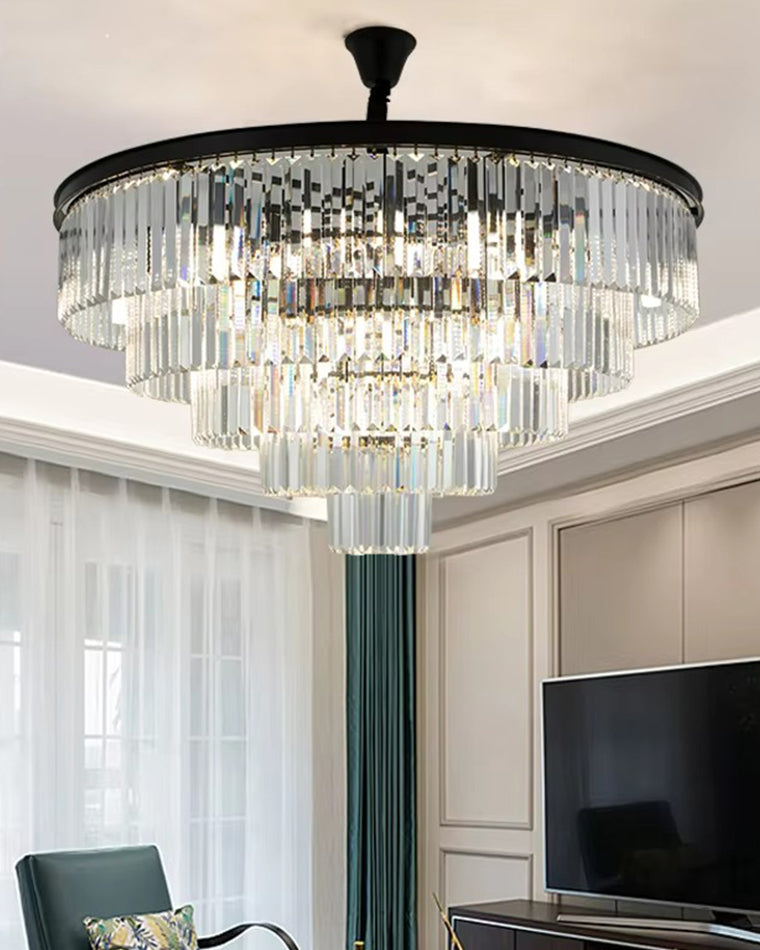 WOMO Tiered Crystal Prism Chandelier-WM2790