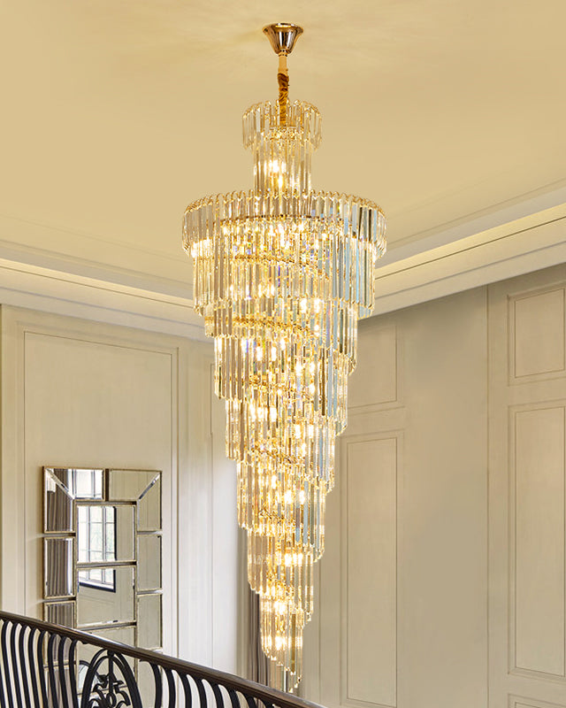 WOMO Cascading Crystal Prism Chandelier-WM2570