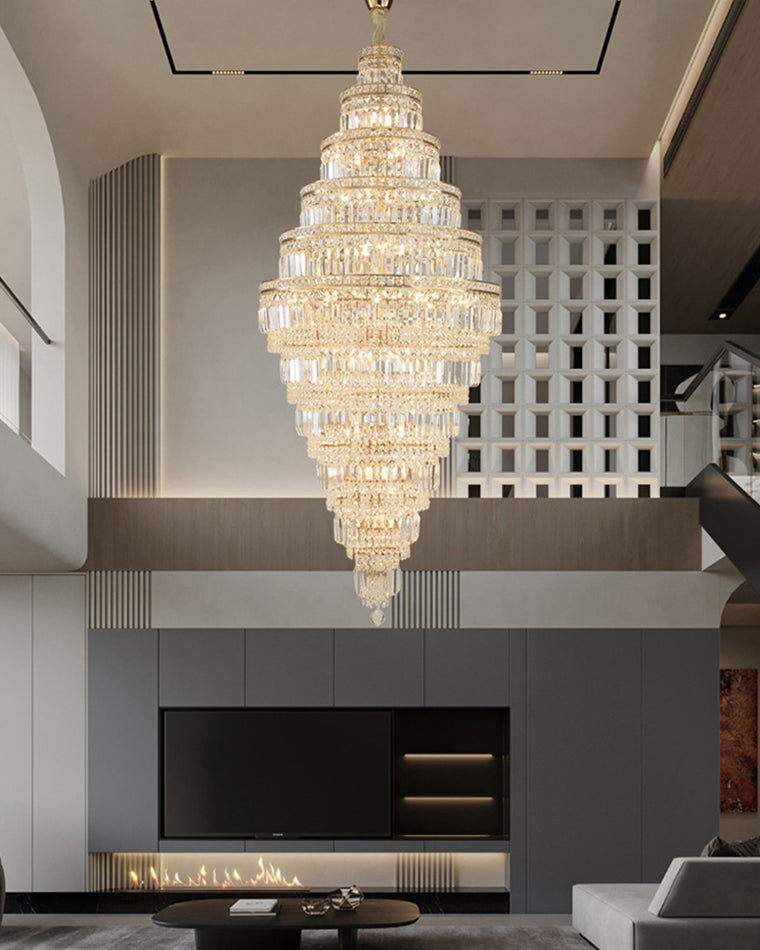 WOMO Large Tiered Crystal Chandelier-WM2389