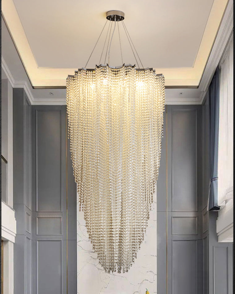 WOMO Cascading Crystal Foyer Chandelier-WM2750