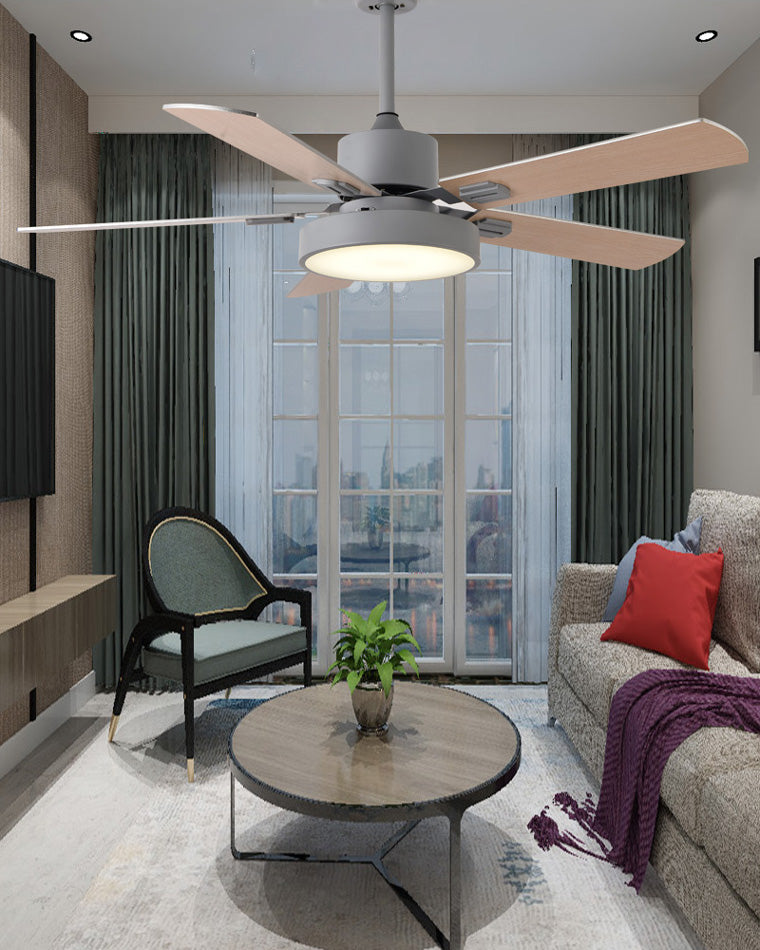 WOMO 5 Blade Modern Wood Ceiling Fan Lamp-WM5039