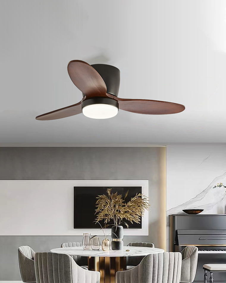 WOMO Mid Century Modern Hugger Ceiling Fan Lamp-WM5115