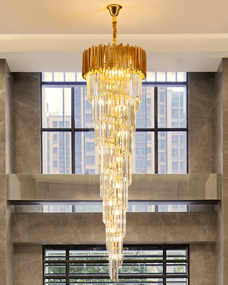 WOMO Gold Cascading Crystal Chandelier-WM2185d