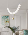 WOMO Pearl Brass Globe Dining Room Chandelier-WM2102b thumbnail