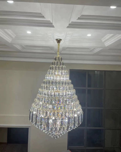 WOMO Tiered taper Crystal Foyer Chandelier-WM2384