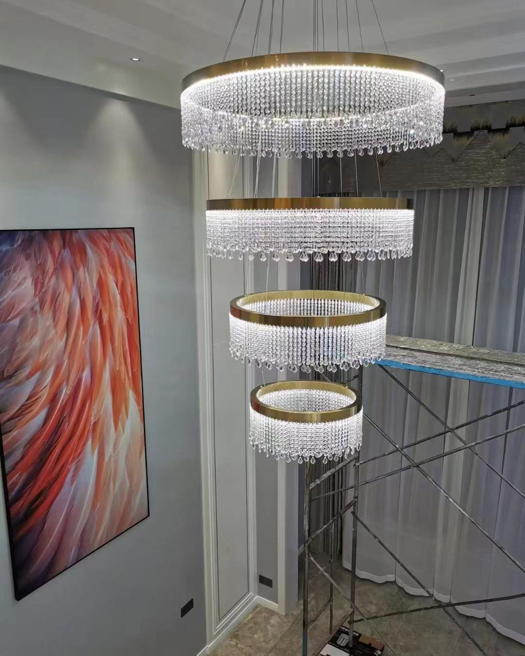 WOMO Cascading Crystal Chandelier-WM2350