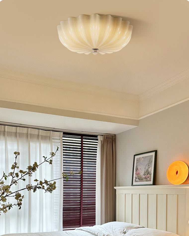 WOMO Pleated Glass Flush Mount Ceiling Light-WM1133