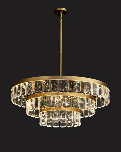 WOMO Tiered Gold Crystal Chandelier-WM2539