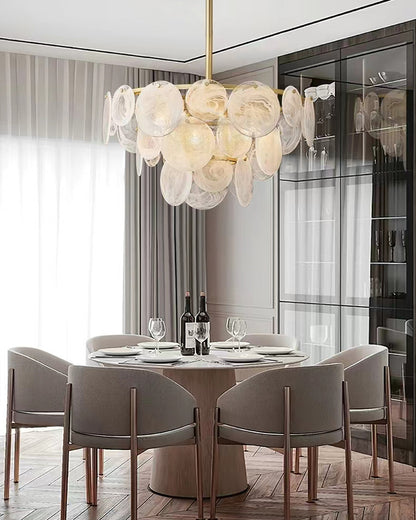 WOMO Textured Glass Disc Chandelier-WM2477