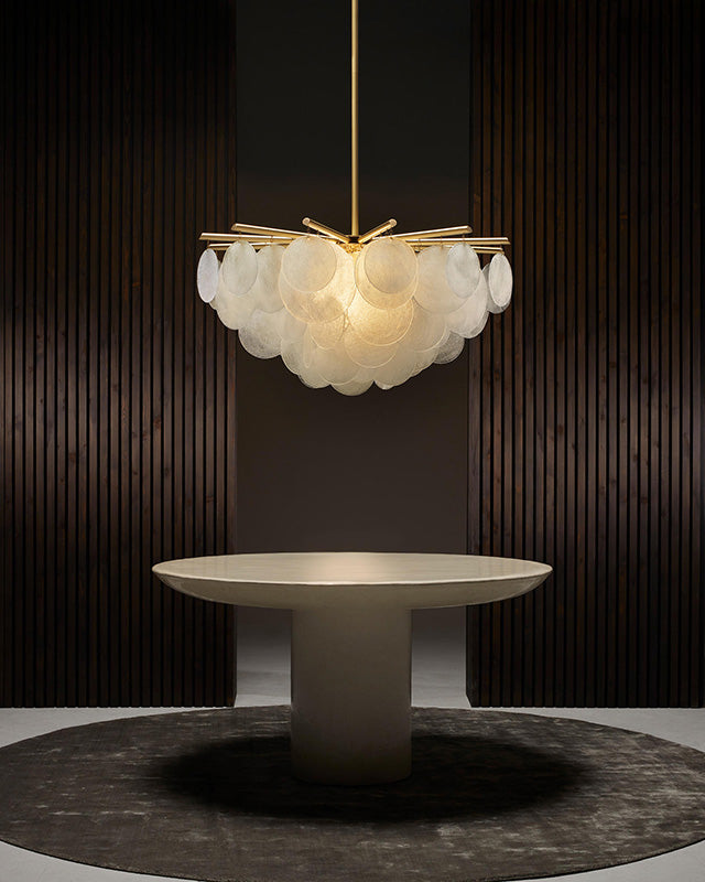 WOMO Tiered Textured Glass Cloud Chandelier-WM2005