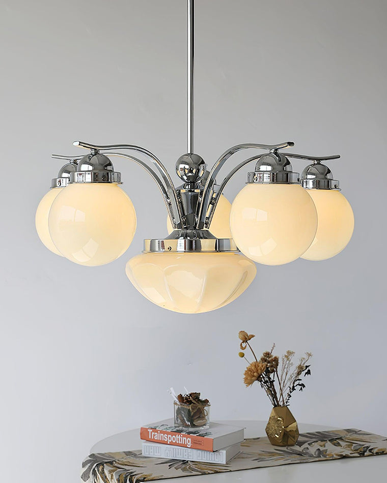 WOMO Coloured Glass Globe Arm Chandelier-WM2785