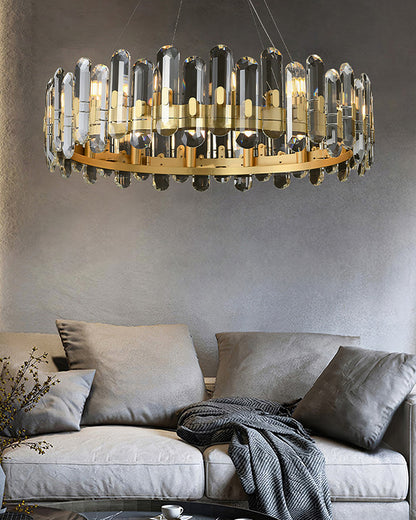 WOMO Gold Crystal Round Chandelier-WM2779