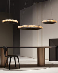 WOMO Tiered Circular Alabaster Chandelier-WM2858