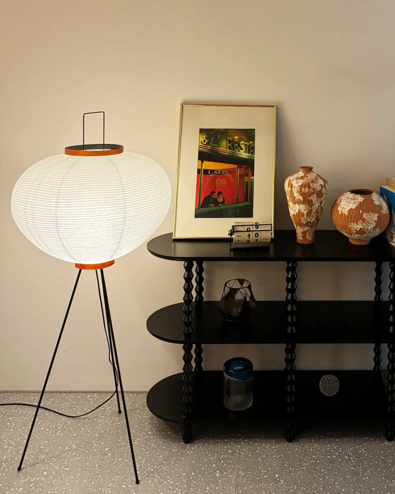 WOMO Lantern Tripod Fabric Floor Lamp-WM7090