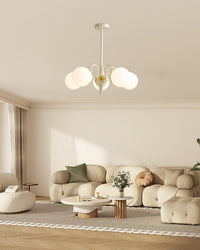 WOMO White Glass Globe Arm Chandelier-WM2624