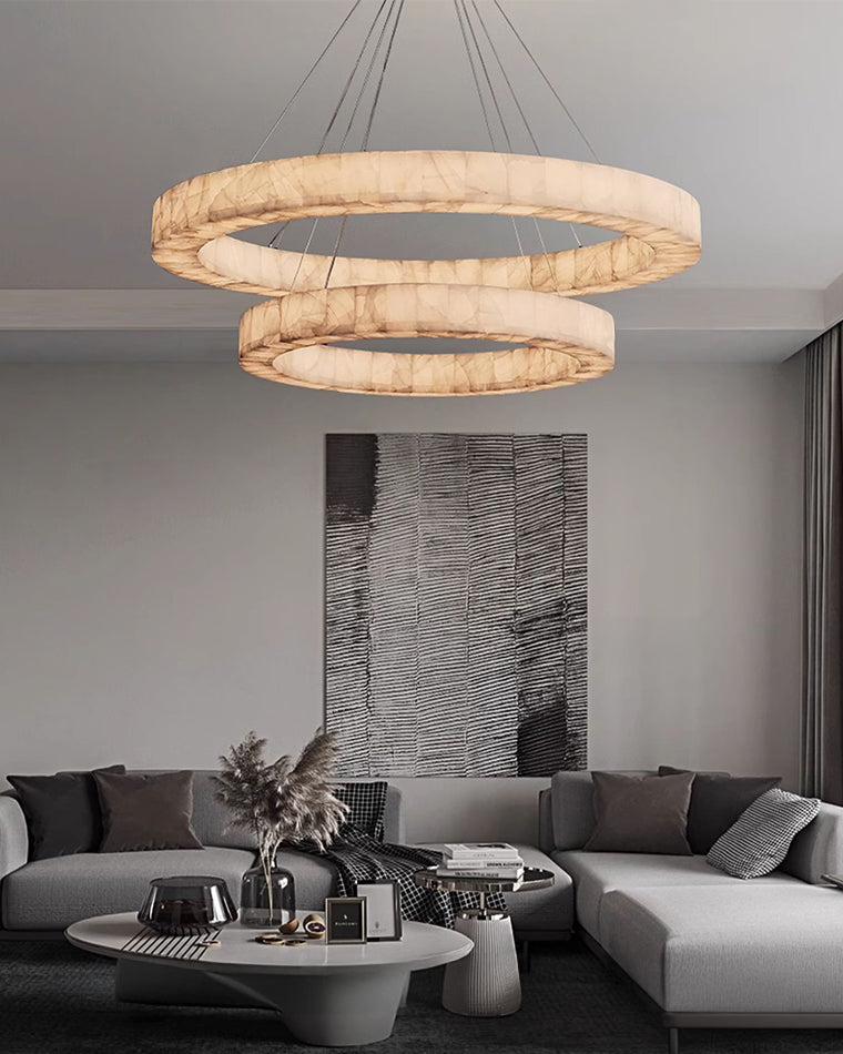 WOMO Alabaster Circular Chandelier-WM2803