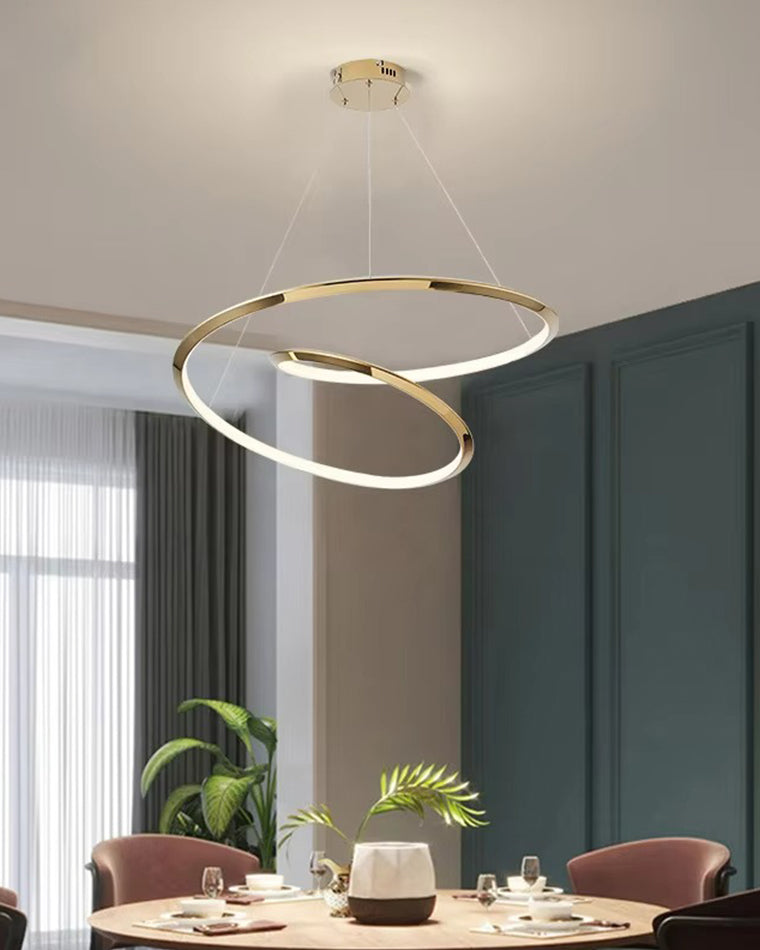 WOMO Gold Swirl Stainless Steel Chandelier-WM2708