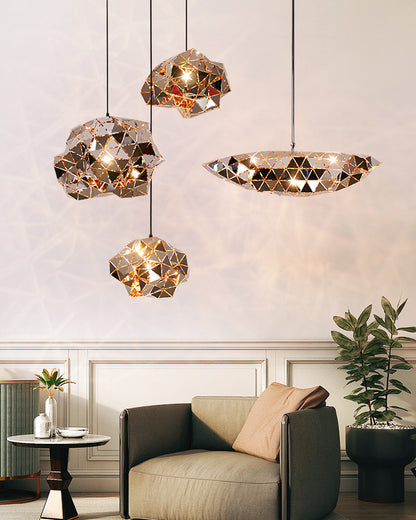 WOMO Geometric Chrome Pendant Light-WM2396