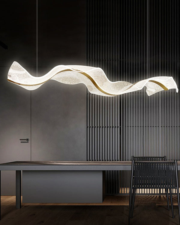 WOMO Wave Ribbon Acrylic Chandelier-WM2596