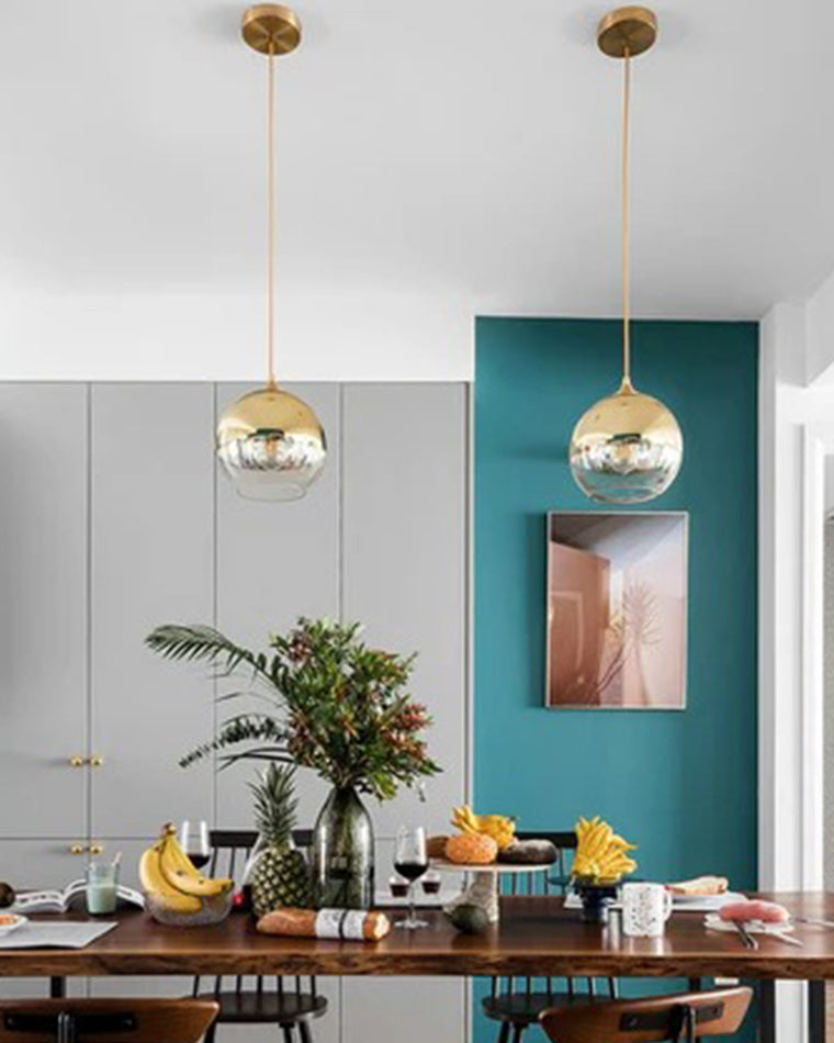 WOMO Coloured Glass Globe Pendant Light-WM2500