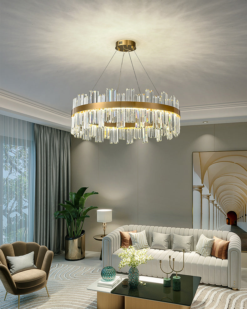 WOMO Luxury LED Gold Plated Crystal Chandelier-WM2531