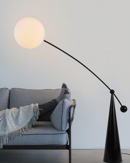 WOMO Glass Globe Cantilever Floor Lamp-WM7129