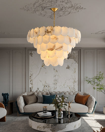 WOMO Tiered Alabaster Chandelier-WM2849