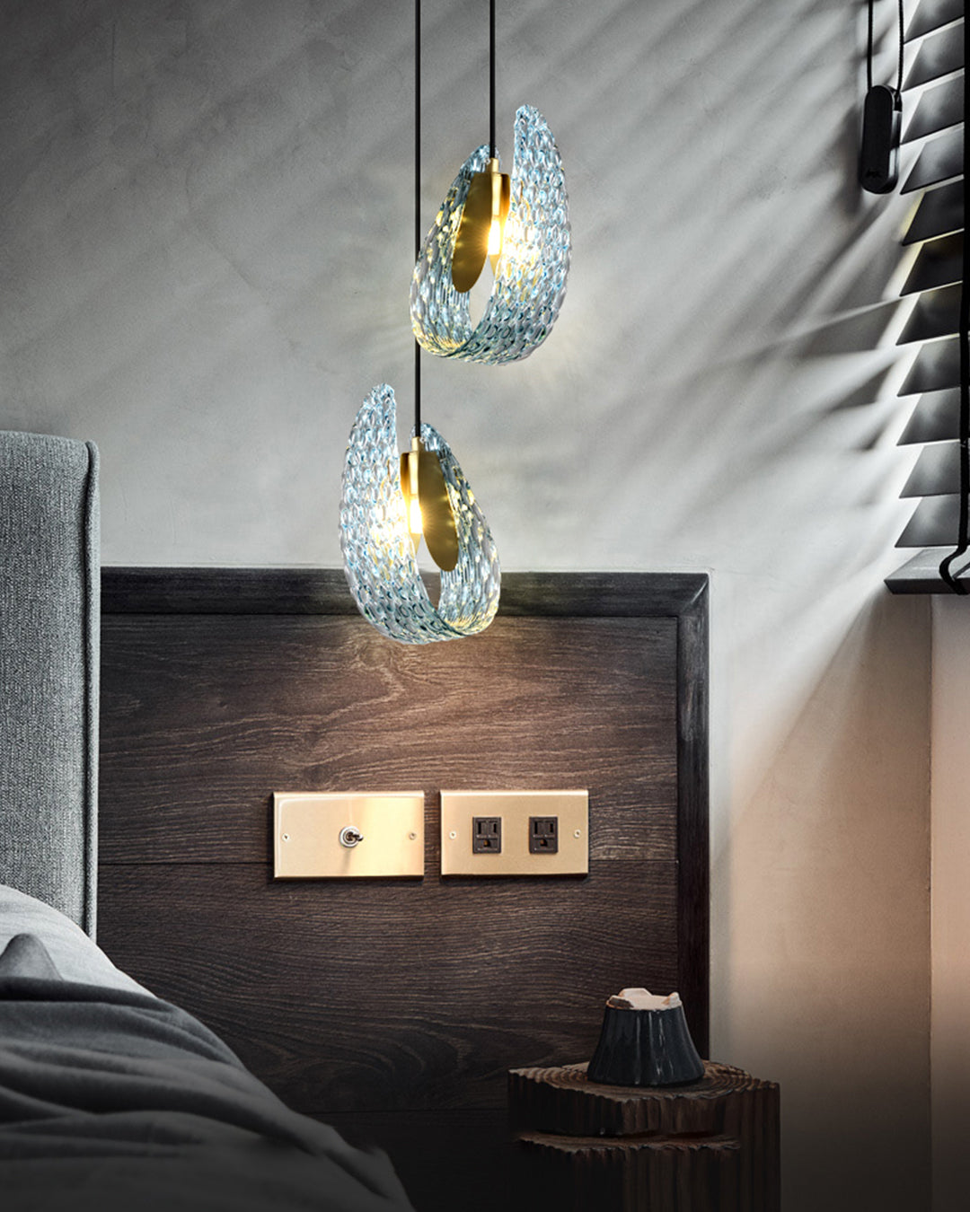 WOMO Peacock Blue Art Glass Chandelier-WM2213