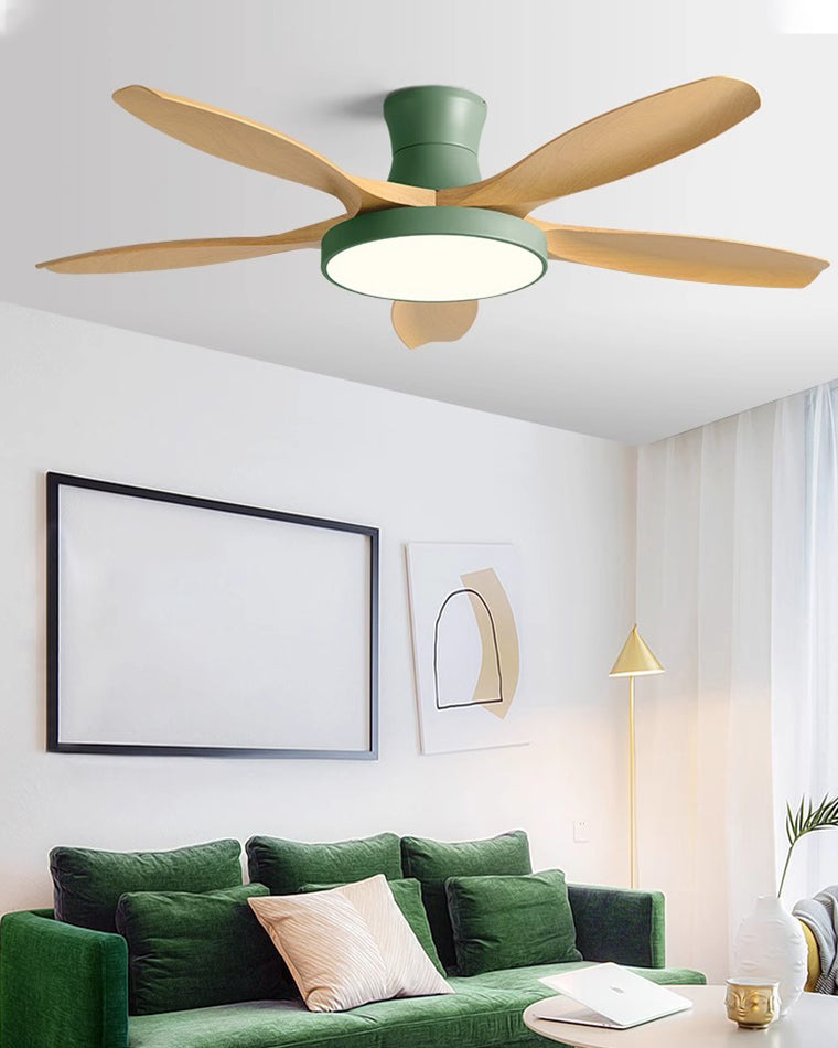 WOMO Scandi Large Flush Mount Ceiling Fan Lamp-WM5130