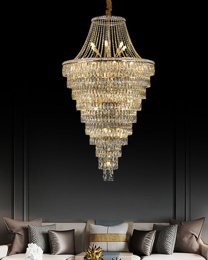 WOMO Oversized Gold Crystal Chandelier-WM2379