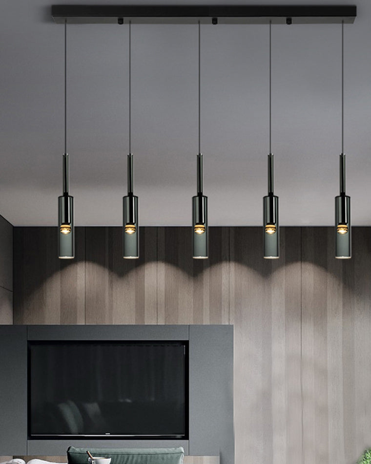 WOMO Cylinder Smoked Glass Kitchen Chandelier-WM2772