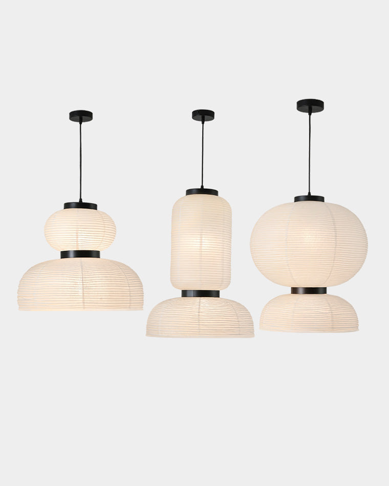 WOMO Round Lantern Fabric Pendant Light-WM2472