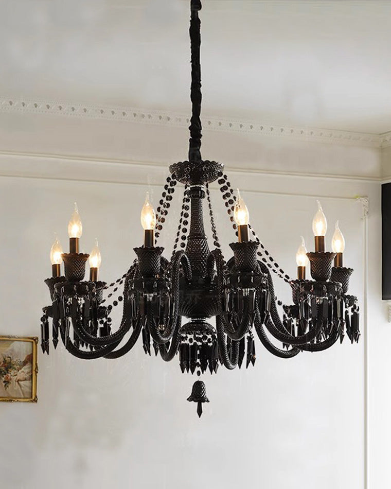 WOMO Victorian Black Candlestic Crystal Chandelier-WM2373