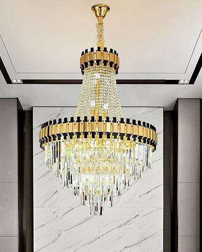 WOMO Tiered Gold Crystal Chandelier-WM2745