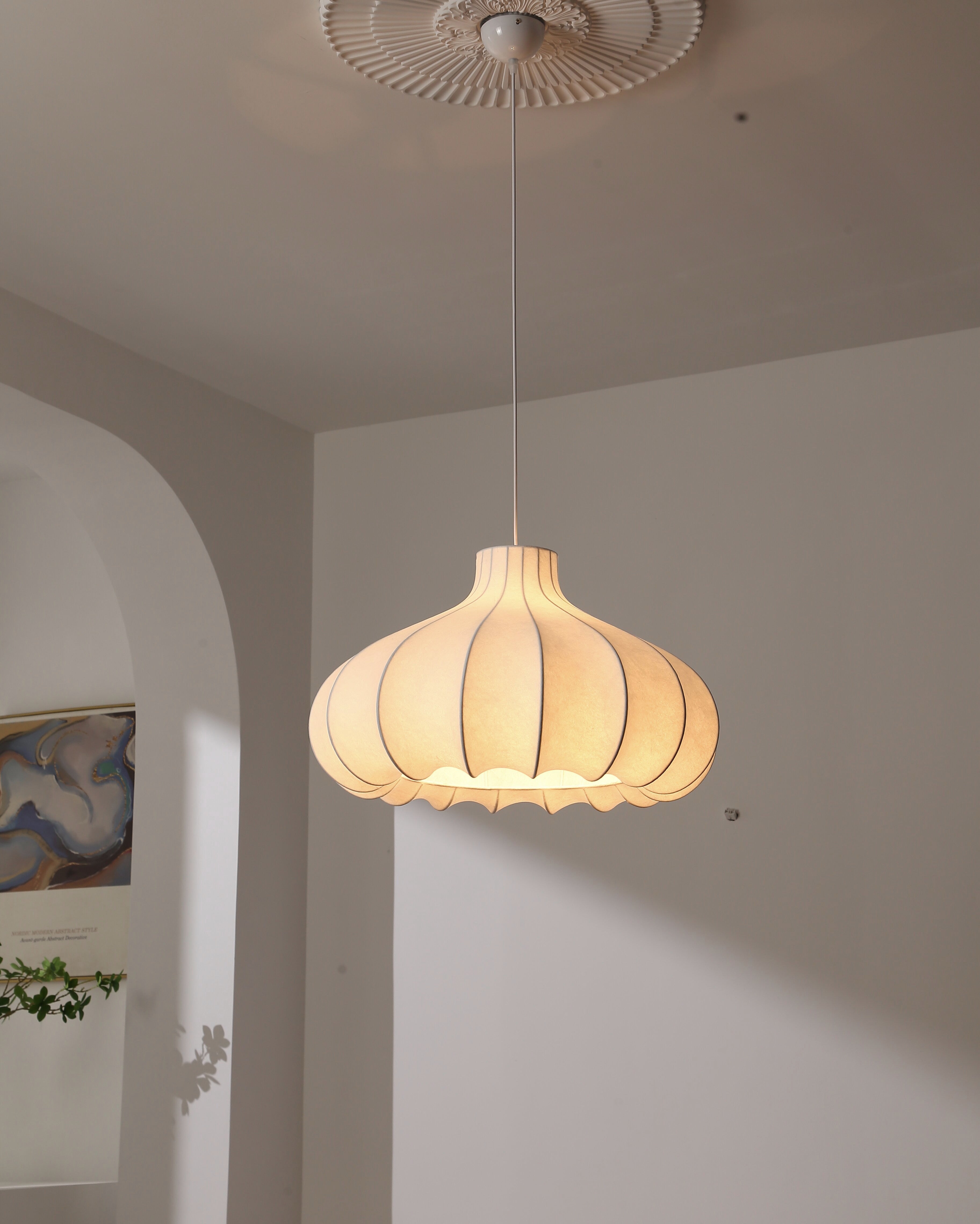 WOMO Pumpkin Silk Pendant Light-WM2568