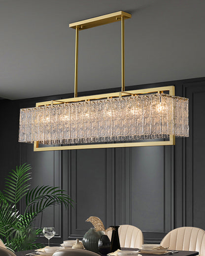 WOMO Textured Glass Linear Chandelier-WM2620