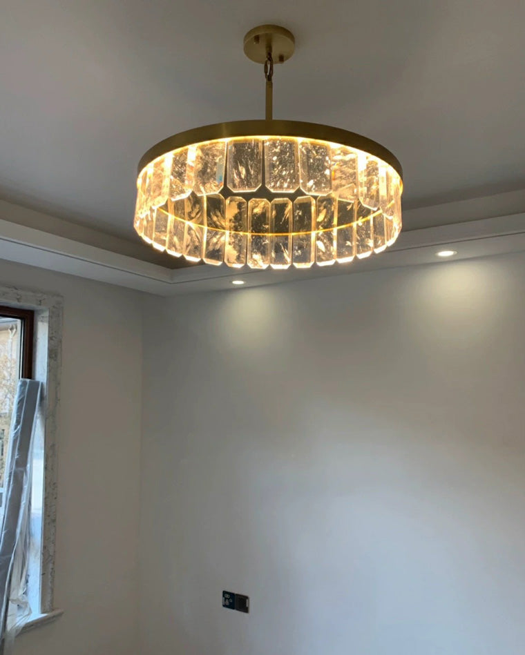 WOMO Gold Crystal Round Chandelier-WM2538