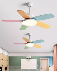 WOMO 5 Blade Scandi Ceiling Fan Lamp-WM5089