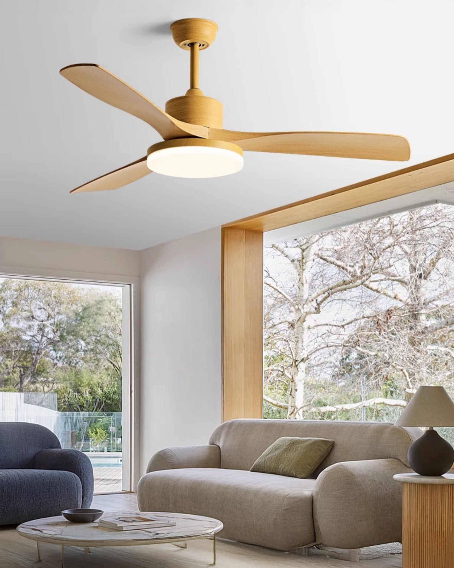 WOMO 42" Wood-look Ceiling Fan Lamp - WM5154