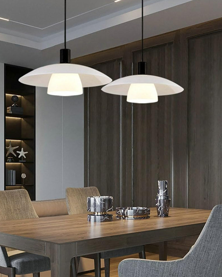 WOMO Milk Glass Shaded Pendant Light-WM2678