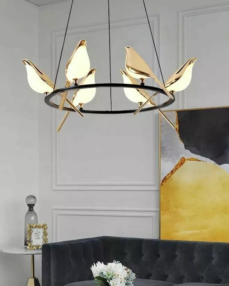 WOMO Gold Bird Branch Chandelier-WM2512c