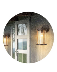 WOMO Rustic Seeded Glass Outdoor Sconce-WM9146
