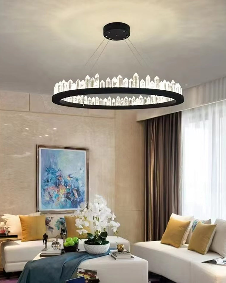 WOMO Rock Crystal Circular Led Chandelier-WM2715