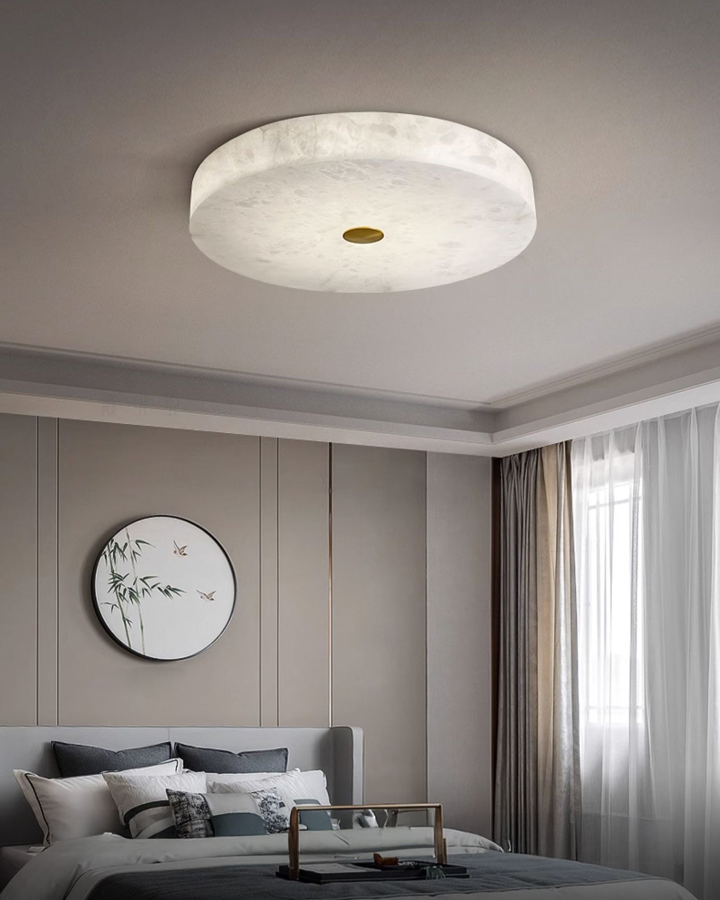 WOMO Modern Round Alabaster Ceiling Light-WM1118