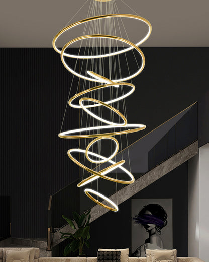 WOMO Gold Tiered Circular Chandelier-WM2758