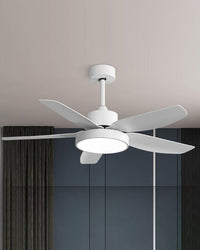 WOMO 5 Blade White Ceiling Fan Lamp-WM5083