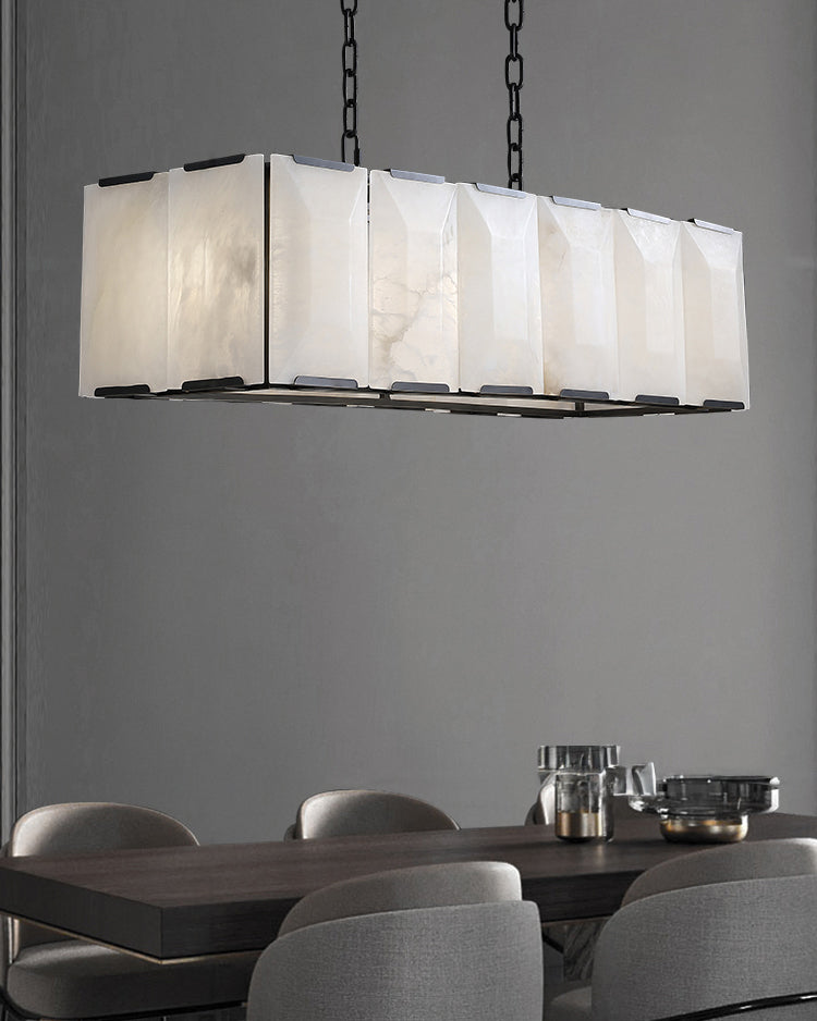 WOMO Rectangular Alabaster Chandelier-WM2847