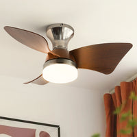 WOMO Small Silver Low Profile Ceiling Fan Lamp - WM5150