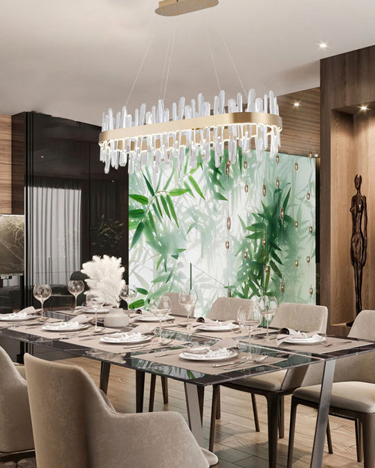 WOMO Long Oval Crystal Chandelier-WM2485c